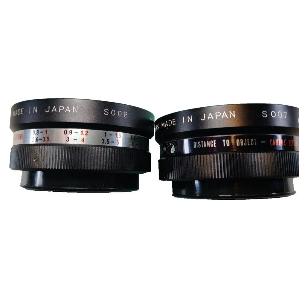 Set Of 2 Yashica Yashikor AUX Wide Angle & Telephoto 1:4 S007 & S008 Lens W/Case